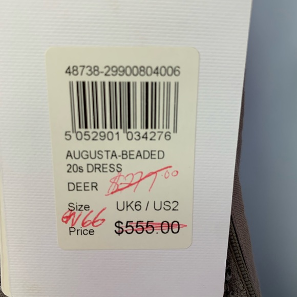 Reiss Beaded Dress Dark Taupe Size 2 - Picture 8 of 8